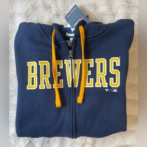 Fanatics Blue and Yellow Brewers Zip-up